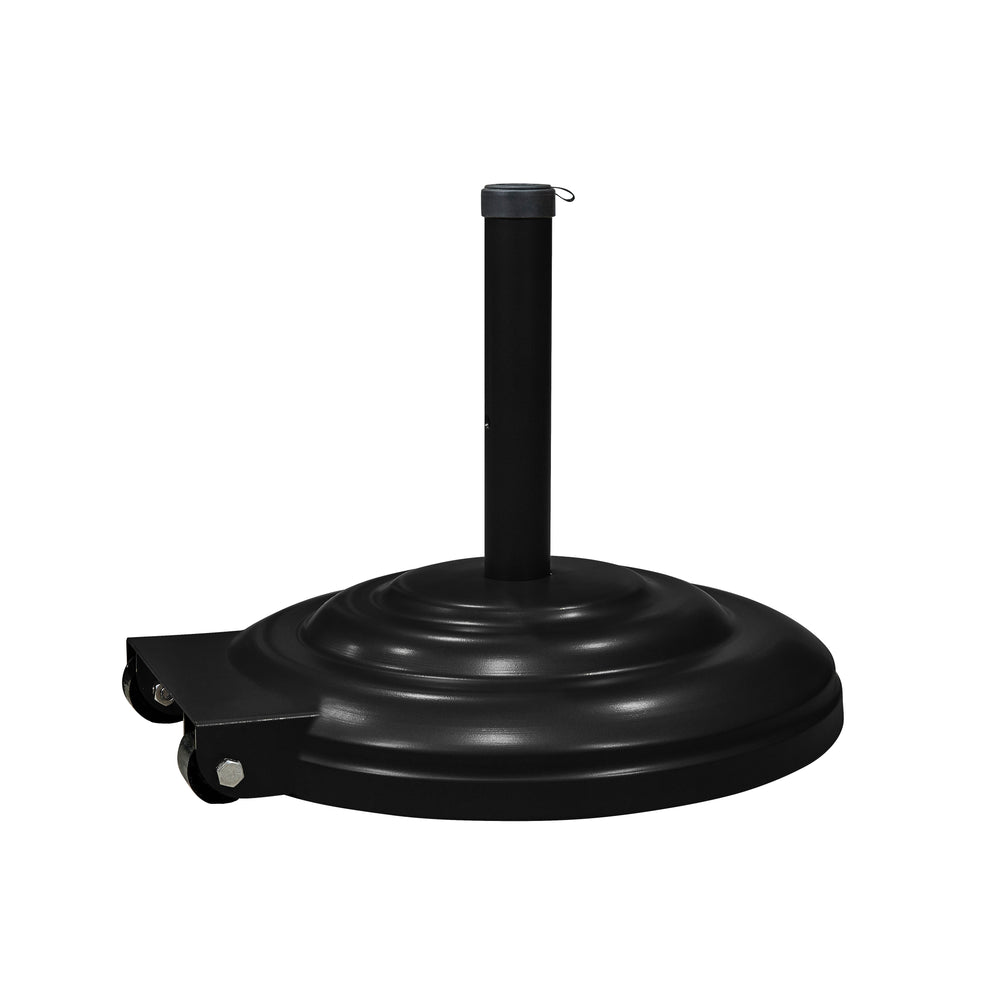 
                      
                        Free Standing Black Aluminum Umbrella Base with Wheels
                      
                    