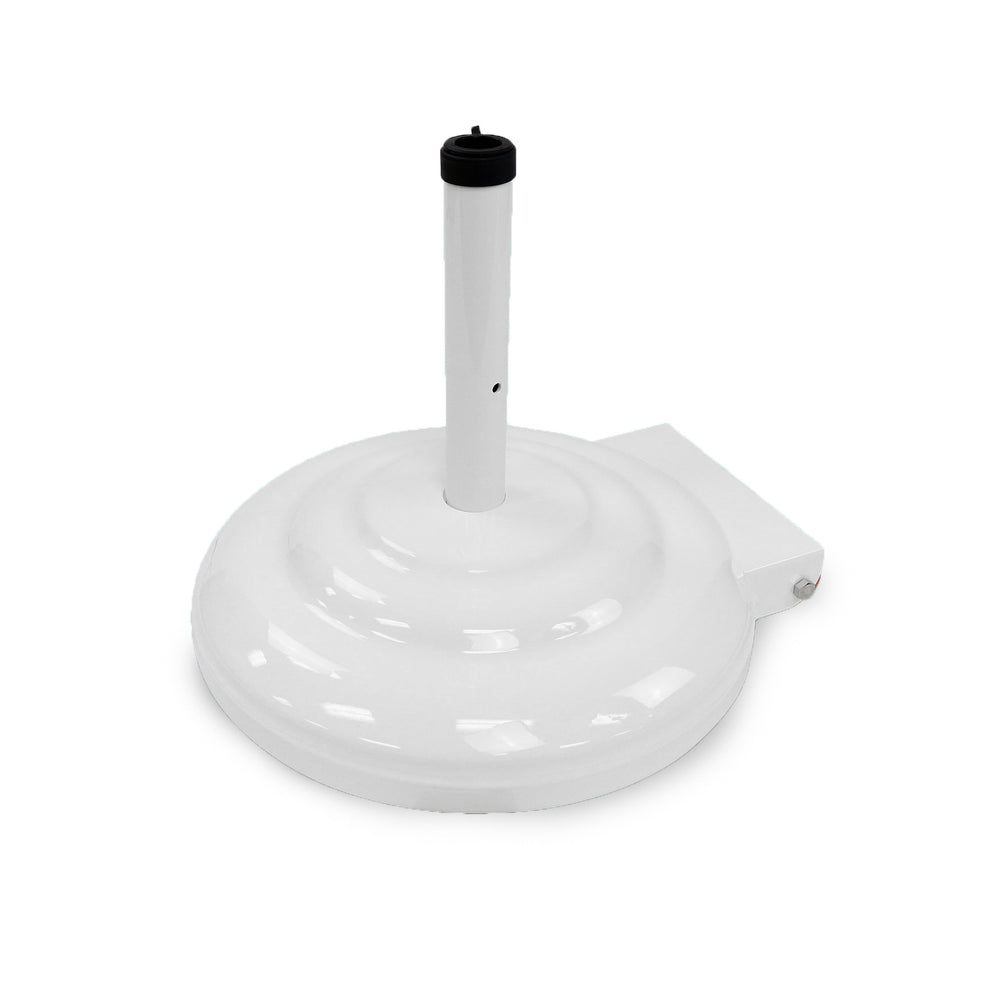 
                      
                        Free Standing White Aluminum Umbrella Base with Wheels
                      
                    